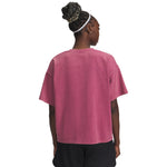 Women's Under Armour Boxy Wash Heavyweight T-Shirt - 659 - FUCHSIA PINK