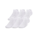Women's Under Armour Essential Cushion No Show Socks 6-Pace - 100 - WHITE