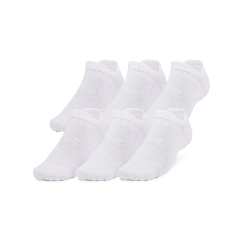 Women's Under Armour Essential Cushion No Show Socks 6-Pace - 100 - WHITE