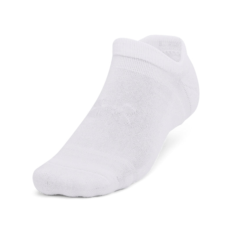 Women's Under Armour Essential Cushion No Show Socks 6-Pace - 100 - WHITE