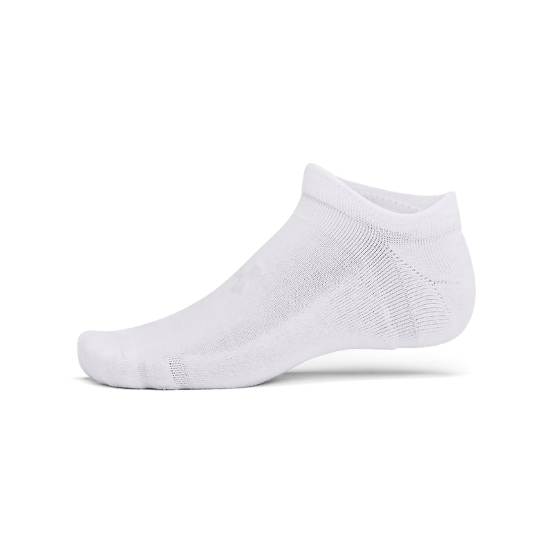 Women's Under Armour Essential Cushion No Show Socks 6-Pace - 100 - WHITE