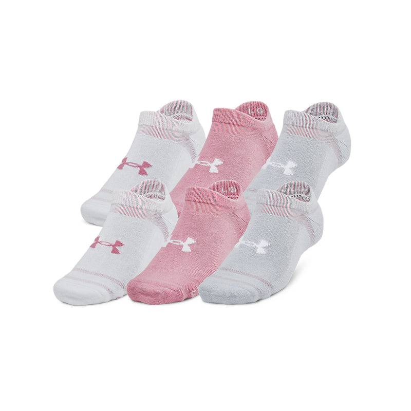 Women's Under Armour Essential Cushion No Show Socks 6-Pace - 697 - PINK