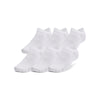 Women's Under Armour Essential No Show Socks 6-Pack - 100 - WHITE