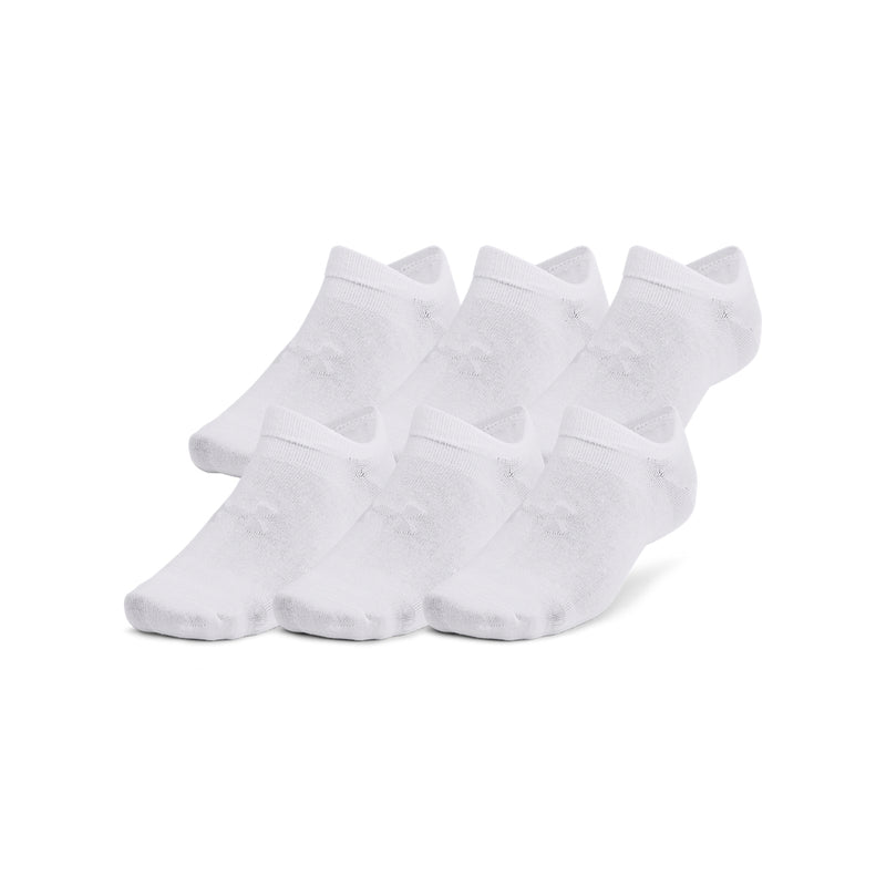 Women's Under Armour Essential No Show Socks 6-Pack - 100 - WHITE