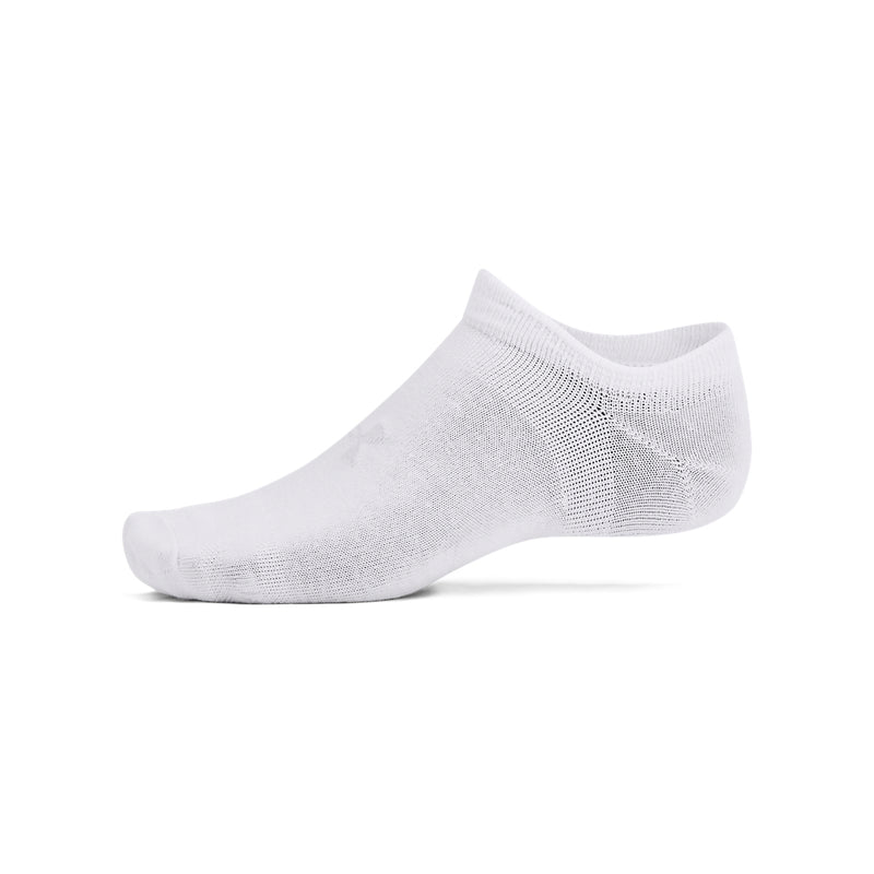 Women's Under Armour Essential No Show Socks 6-Pack - 100 - WHITE