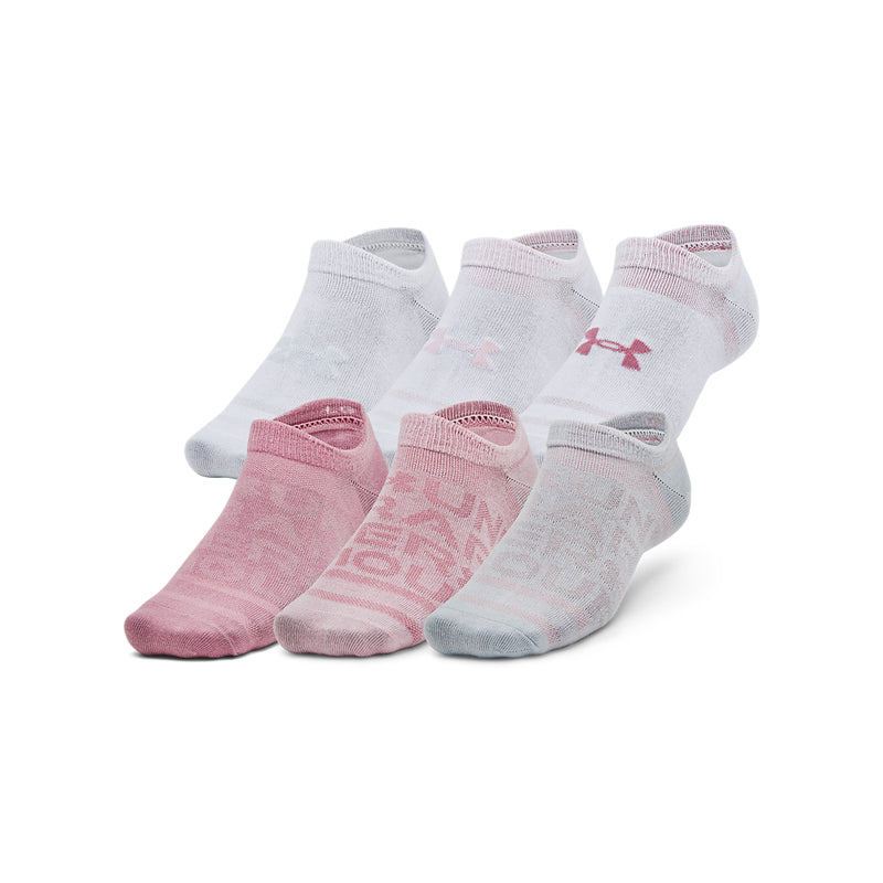 Women's Under Armour Essential No Show Socks 6-Pack - 697 - PINK