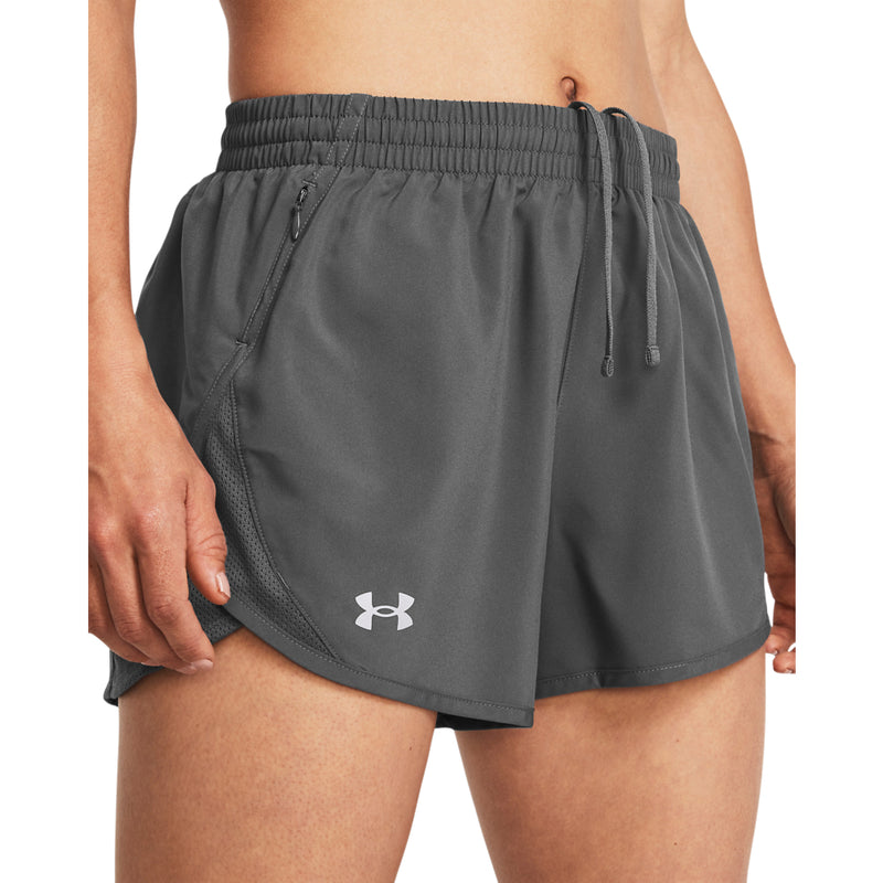 Women's Under Armour Fly By 3" Short - 025 - CASTLEROCK GREY