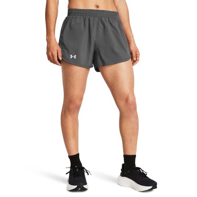 Women's Under Armour Fly By 3" Short - 025 - CASTLEROCK GREY