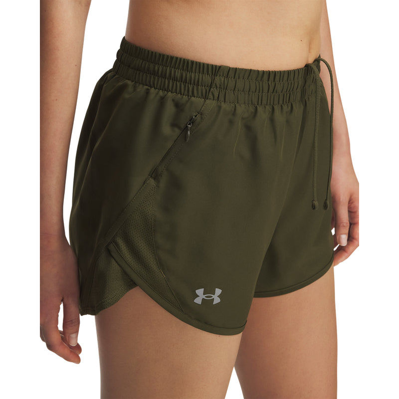 Women's Under Armour Fly By 3" Short - 308 - EXPEDITION GREEN