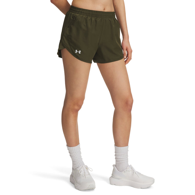 Women's Under Armour Fly By 3" Short - 308 - EXPEDITION GREEN