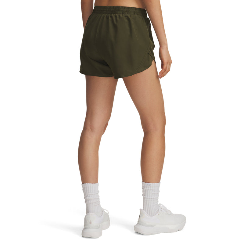 Women's Under Armour Fly By 3" Short - 308 - EXPEDITION GREEN