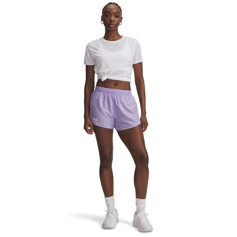 Women's Under Armour Fly By 3" Short - 538 - TRANSPARENT PURPLE