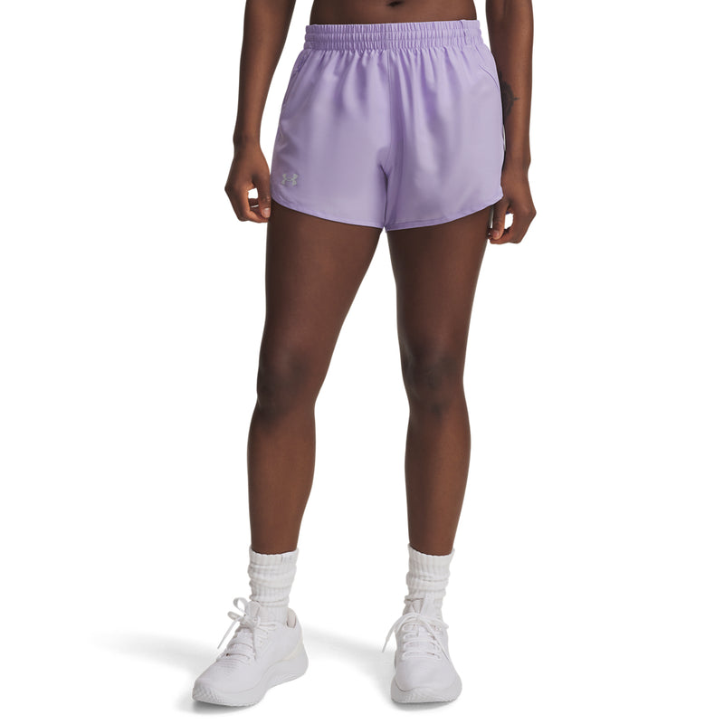 Women's Under Armour Fly By 3" Short - 538 - TRANSPARENT PURPLE