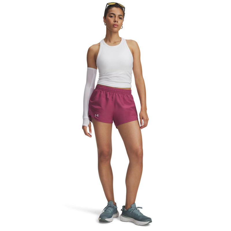 Women's Under Armour Fly By 3" Short - 659 - FUCHSIA PINK