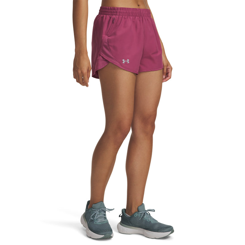 Women's Under Armour Fly By 3" Short - 659 - FUCHSIA PINK