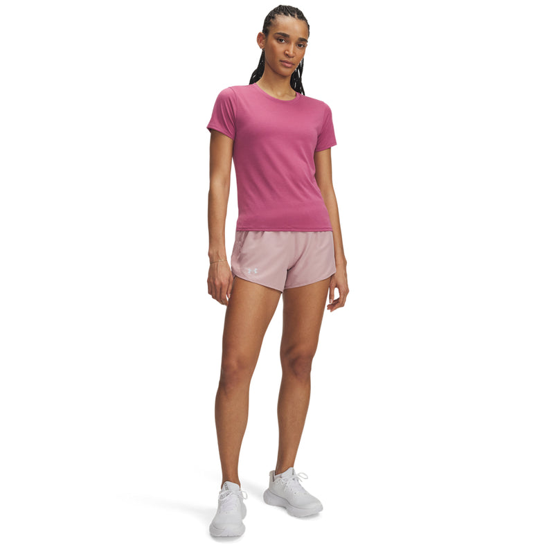 Women's Under Armour Fly By 3" Short - 673 - TOURMALINE PINK