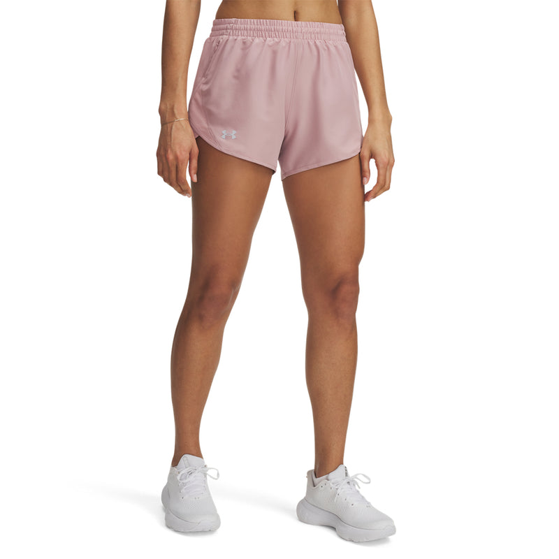 Women's Under Armour Fly By 3" Short - 673 - TOURMALINE PINK