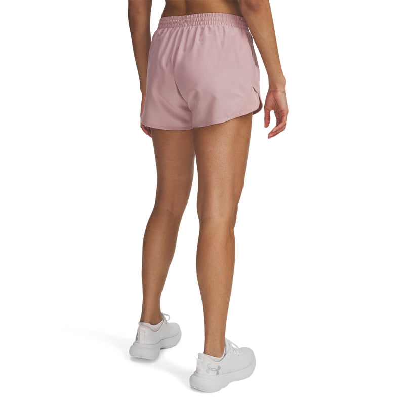 Women's Under Armour Fly By 3" Short - 673 - TOURMALINE PINK