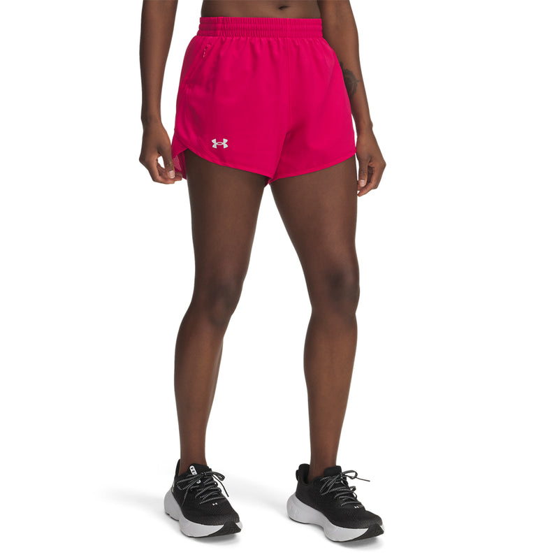 Women's Under Armour Fly By 3" Short - 681 - SHADED FUCHSIA