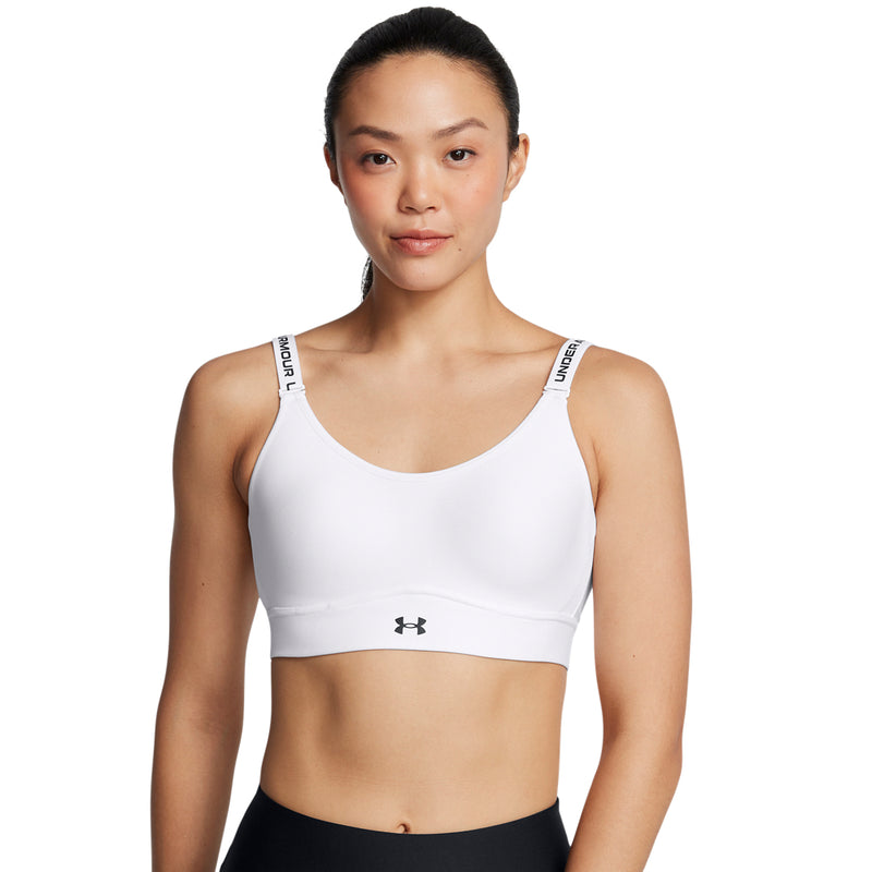 Women's Under Armour Infinity 2.0 Mid Sports Bra - 100 - WHITE/BLACK