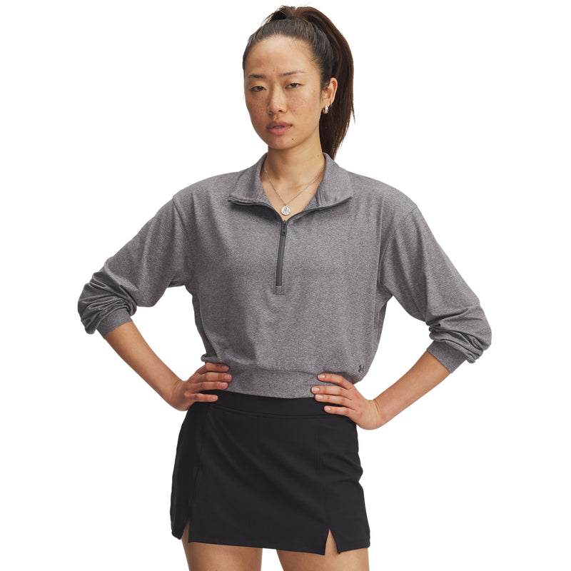 Women's Under Armour Motion 1/2 Zip Lounge Top - 025 - CASTLEROCK GREY
