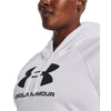 Women's Under Armour Plus Rival Fleece Logo Hoodie - 100 - WHITE/BLACK