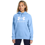 Women's Under Armour Rival Big Logo Fleece Hoodie - 465 - HORIZON BLUE