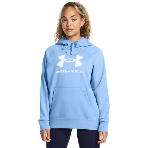 Women's Under Armour Rival Big Logo Fleece Hoodie - 465 - HORIZON BLUE