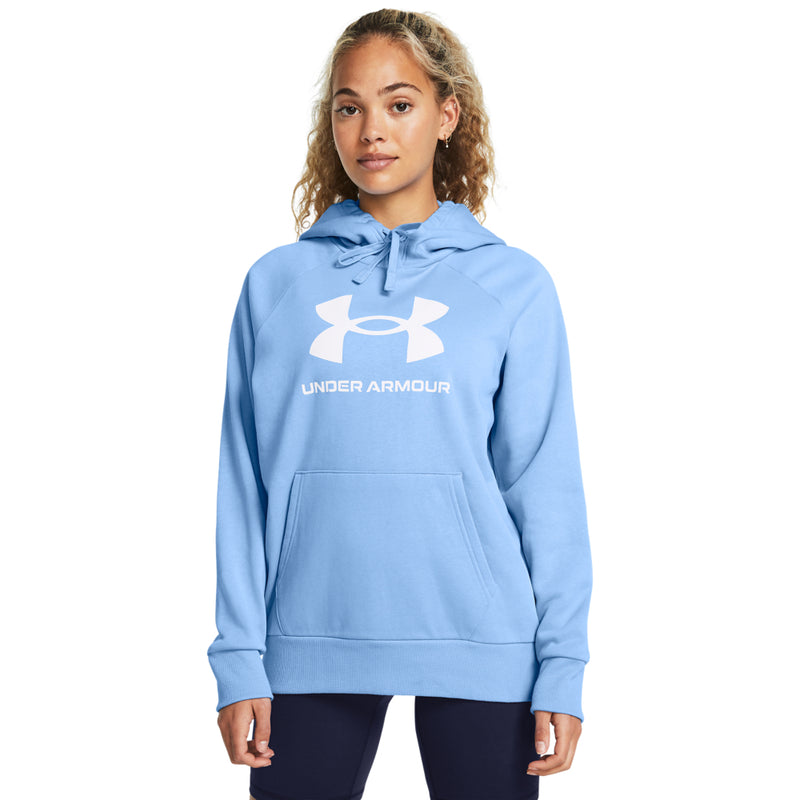 Women's Under Armour Rival Big Logo Fleece Hoodie - 465 - HORIZON BLUE