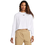 Women's Under Armour Rival Boxy Longsleeve - 100 - WHITE/BLACK