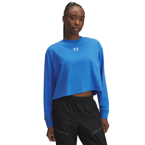 Women's Under Armour Rival Boxy Longsleeve - 402 - BLUE ATLANTIS