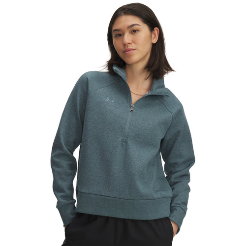 Women's Under Armour Rival Fleece 1/2 Zip - 587 - JASPER BLUE