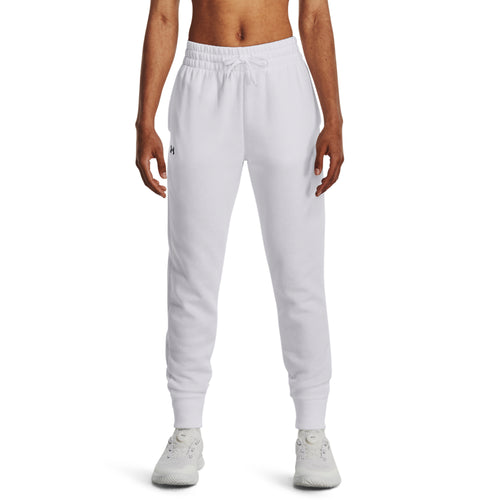 Women's Under Armour Rival Fleece Jogger - 100 - WHITE/BLACK