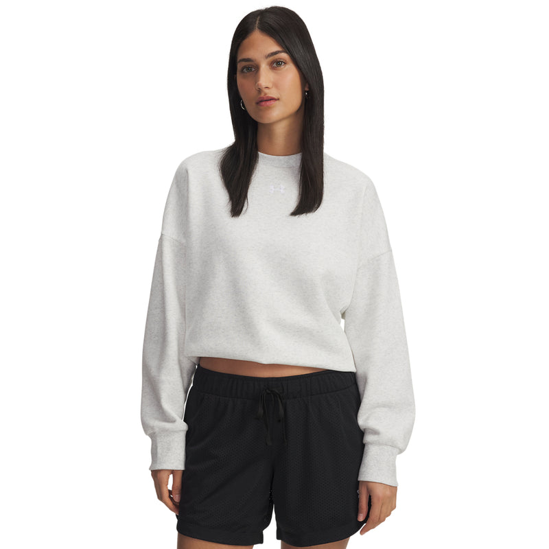 Women's Under Armour Rival Oversized Fleece Crew - 023 - DOWNPOUR GREY