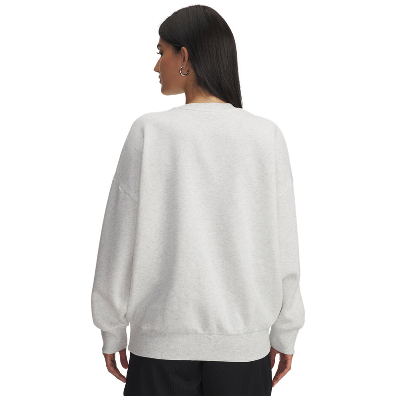 Women's Under Armour Rival Oversized Fleece Crew - 023 - DOWNPOUR GREY