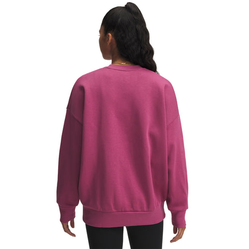 Women's Under Armour Rival Oversized Fleece Crew - 659 - FUCHSIA PINK