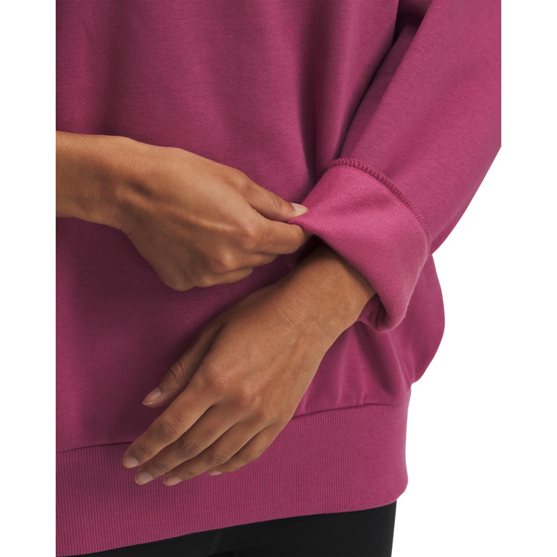Women's Under Armour Rival Oversized Fleece Crew - 659 - FUCHSIA PINK