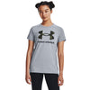 Women's Under Armour Sportstyle Logo T-Shirt - 035 - STEEL