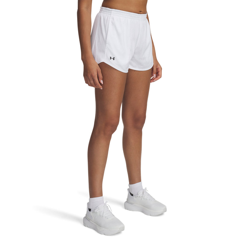 Women's Under Armour Tech Mesh Play Up Short - 100 - WHITE/BLACK