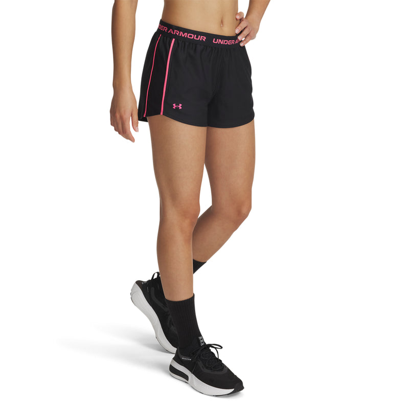 Women's Under Armour Tech Play Up Shorts - 003 - BLACK/PINK
