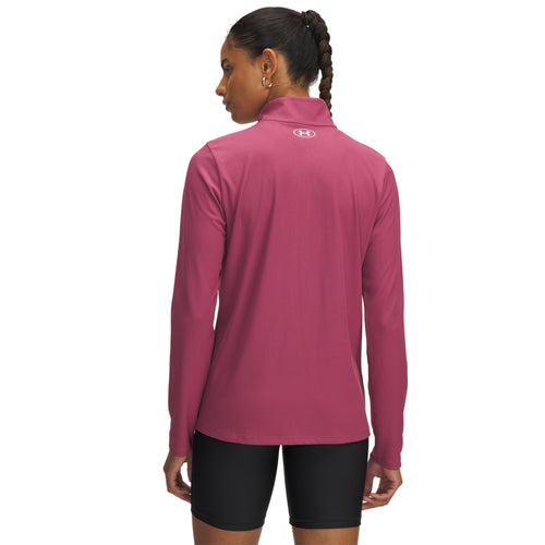 Women's Under Armour Tech Rib 1/2 Zip - 659 - FUCHSIA PINK