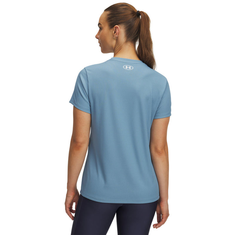 Women's Under Armour Tech Rib T-Shirt - 418 - BLUE SMOKE