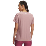 Women's Under Armour Tech Rib T-Shirt - 673 - TOURMALINE PINK