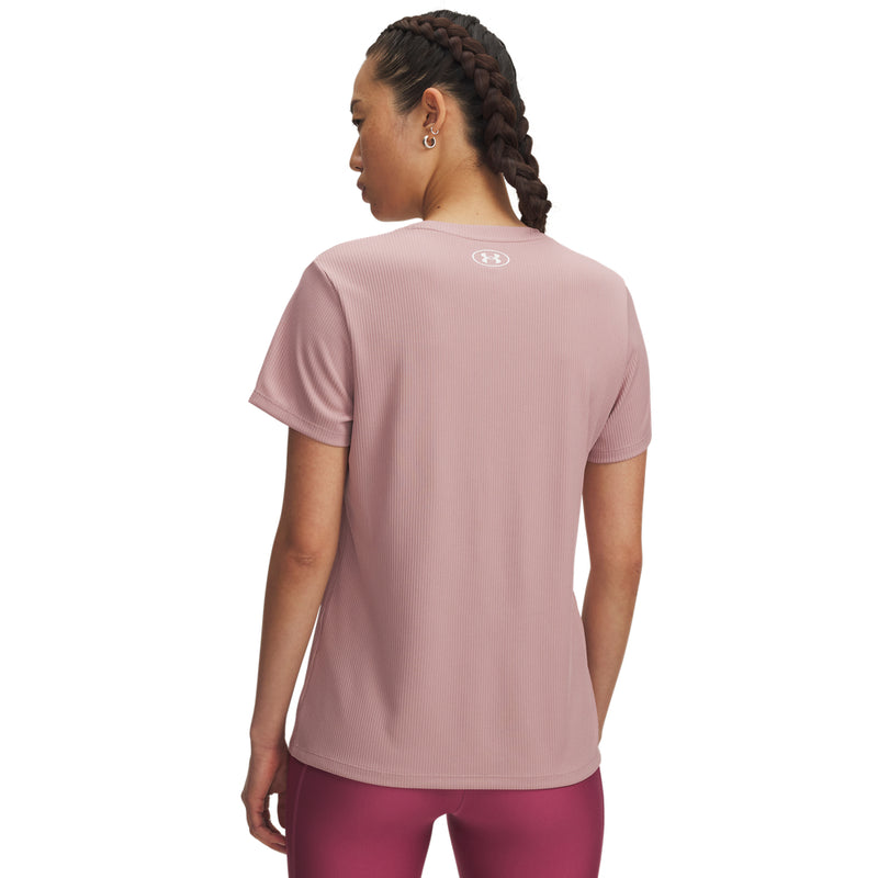 Women's Under Armour Tech Rib T-Shirt - 673 - TOURMALINE PINK
