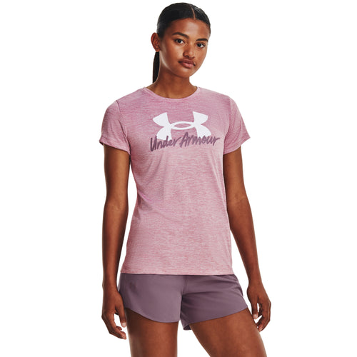 Women's Under Armour Tech Twist Graphic T-Shirt - 697PINKE