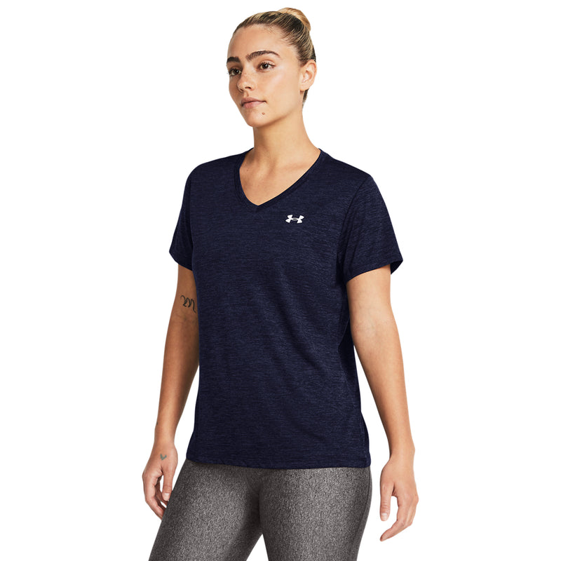 Women's Under Armour Tech Twist V-Neck T-Shirt - 410 - MIDNIGHT