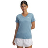 Women's Under Armour Tech Twist V-Neck T-Shirt - 453 - BLUE CALM