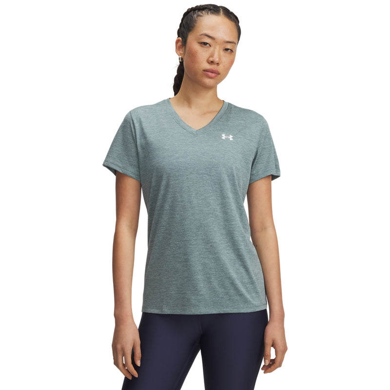 Women's Under Armour Tech Twist V-Neck T-Shirt - 587 - JASPER BLUE