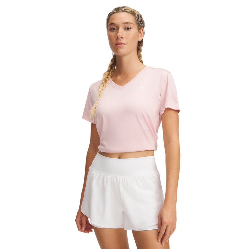 Women's Under Armour Tech Twist V-Neck T-Shirt - 647 - PRIME PINK