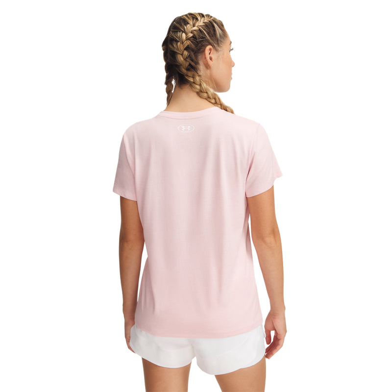 Women's Under Armour Tech Twist V-Neck T-Shirt - 647 - PRIME PINK